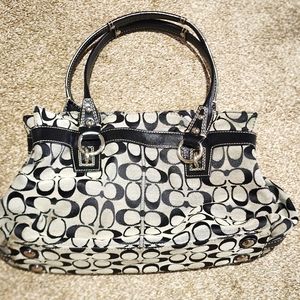 Coach purse - black and white
